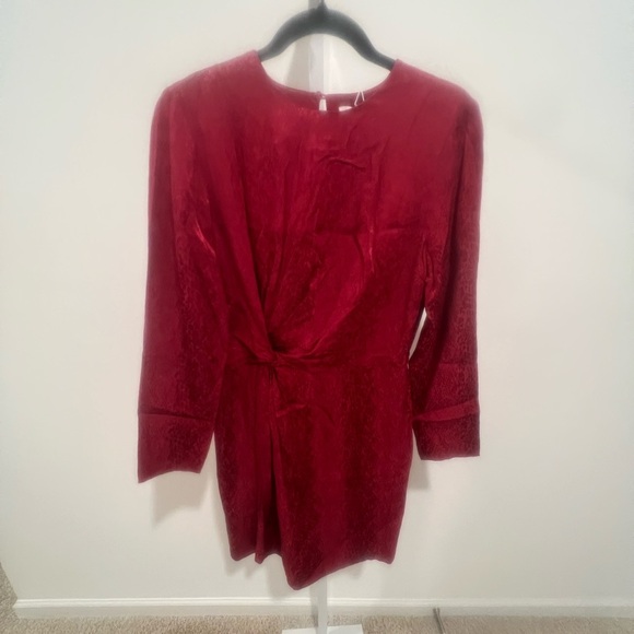 & Other Stories Womens Dress Jacquard Snake Print Dark Pink Twist Knot 4 - Picture 5 of 6